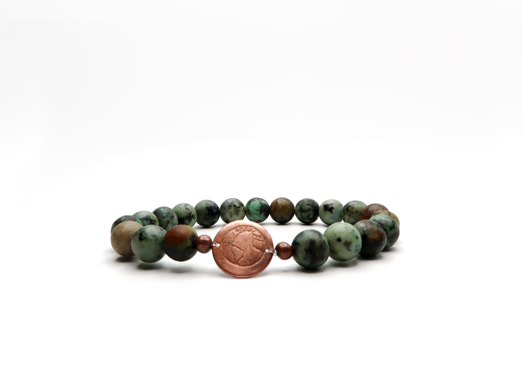 BE ONE. BE KIND. AFRICAN TURQUOISE BRACELET
